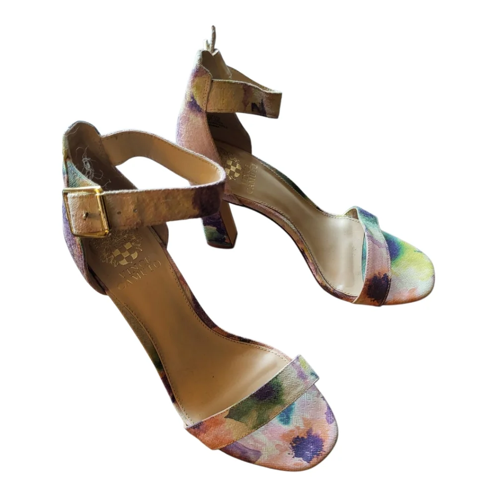 Vince Camuto Pink and Green Heels with Modern Design - Size 7.5